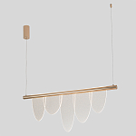 Люстра подвесная с пятью прозрачными элементами в форме лепестков и золотистым металлическим основанием DALI Tonin Casa варинант исполнения - 1 | Loft Concept в Екатеринбурге