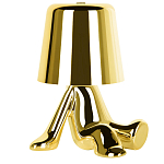 Настольная лампа фигурная золотого цвета с гладким абажуром Высота 17 см Sophia варинант исполнения - 2 | Loft Concept в Екатеринбурге