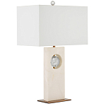 Настольная лампа из мрамора с тканевым прямоугольным абажуром Eternity варинант исполнения - 6 | Loft Concept в Екатеринбурге