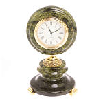 Часы настольные бронзовые из натуральных камней Мрамор и Змеевик Stone Clock варинант исполнения - 13 | Loft Concept в Екатеринбурге