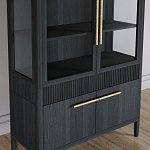 Витрина Primo со стеклянными фасадами и буфетом шпон Черный дуб варинант исполнения - 5 | Loft Concept в Екатеринбурге