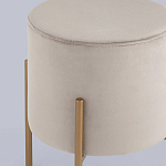 Бежевый пуф на золотистых ножках SANJAY варинант исполнения - 2 | Loft Concept в Екатеринбурге