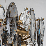 Люстра подвесная с овальными подвесками из стекла дымчатого цвета Harlow Crystal Round варинант исполнения - 4 | Loft Concept в Екатеринбурге