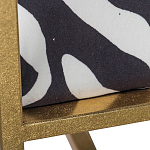 Кресло с металлическим золотистым каркасом и мягкой обивкой с чёрно-белым принтом зебры Wild animals варинант исполнения - 4 | Loft Concept в Екатеринбурге