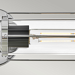 Бра для ванных комнат горизонтальное с 2-мя прозрачным цилиндрическим плафонами на круглом основании Hinkley варинант исполнения - 8 | Loft Concept в Екатеринбурге