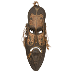 Деревянная резная маска ручной работы Papuan Wooden Mask варинант исполнения - 1 | Loft Concept в Екатеринбурге