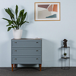 Комод серый из массива бука с 3-мя ящиками Wenge Light варинант исполнения - 5 | Loft Concept в Екатеринбурге