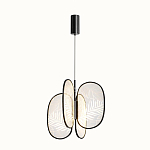 Люстра с гравировкой на акриловых плафонах Gravyura Black D 50 см варинант исполнения - 2 | Loft Concept в Екатеринбурге