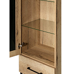 Шкаф-витрина в стиле лофт с чёрной стеклянной дверью Urban Style Space варинант исполнения - 3 | Loft Concept в Екатеринбурге