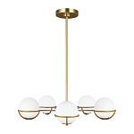 Люстра с 5-ю белыми шарообразными плафонами в сферические каркасах Feiss варинант исполнения - 2 | Loft Concept в Екатеринбурге