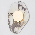 Бра с каменным основанием и плафоном из стекла в форме шара Shaw Marble Lighting варинант исполнения - 1 | Loft Concept в Екатеринбурге