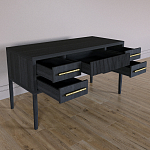 Большой Рабочий стол Primo с 5 выдвижными ящиками Черный дуб варинант исполнения - 8 | Loft Concept в Екатеринбурге