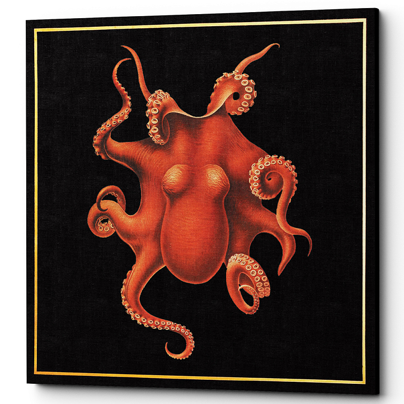 Постер Octopus Poster Черный Красный в Екатеринбурге | Loft Concept 