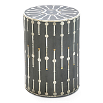 Приставной круглый столик с инкрустацией Mandika Bone Inlay Gray варинант исполнения - 2 | Loft Concept в Екатеринбурге