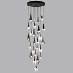 Люстра каскадная с 24-мя рельефными прозрачными плафонами в форме лепестков Glass Pod  варинант исполнения - 5 | Loft Concept в Екатеринбурге