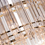 Люстра подвесная круглая с прозрачными хрустальными трубками и золотистым каркасом Диаметр 60 см Hexagon Tube Light варинант исполнения - 3 | Loft Concept в Екатеринбурге