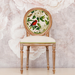 Стул бежевый из натурального бука с изображением птица в саду Blooming Birds варинант исполнения - 3 | Loft Concept в Екатеринбурге