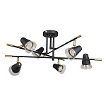 Потолочный светильник с конусообразными плафонами с контрастным сочетанием бронзы и глубоким черным цветом Aurika варинант исполнения - 2 | Loft Concept в Екатеринбурге