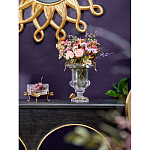 Ваза из прозрачного стекла на бронзовой подставке с ободком и ручками в виде стрекоз Eden Garden варинант исполнения - 6 | Loft Concept в Екатеринбурге