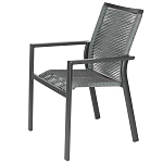 Стул темно-серый с высокой плетеной спинкой и сиденьем Braided Strength варинант исполнения - 6 | Loft Concept в Екатеринбурге