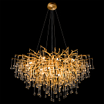 Люстра подвесная с прозрачными стеклянными подвесками в форме капель Диаметр 100 см Droplet Chandelier варинант исполнения - 5 | Loft Concept в Екатеринбурге