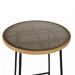 Барный столик с круглой плетеной столешницей Wicker Table Top варинант исполнения - 4 | Loft Concept в Екатеринбурге