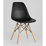 Пластиковый стул на ножках из массива бука Eames Black варинант исполнения - 1 | Loft Concept в Екатеринбурге