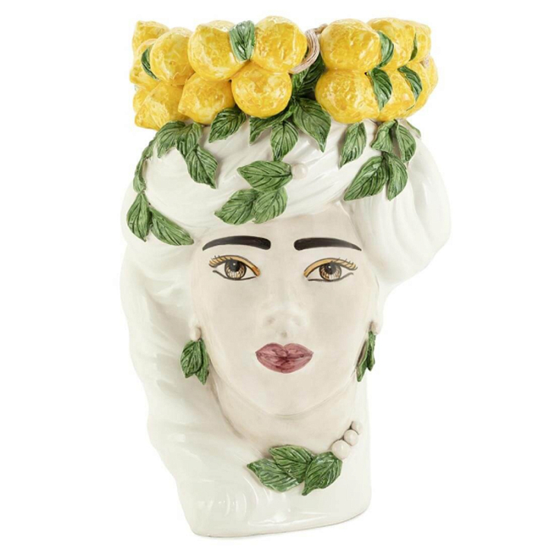 Ваза VASE LEMON HEAD LADY BIG Желтый Белый в Екатеринбурге | Loft Concept 