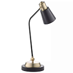 Настольная лампа с наклонным корпусом и подвижным плафоном в сочетании золотистого и чёрного цвета Work Surface Light варинант исполнения - 3 | Loft Concept в Екатеринбурге