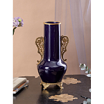 Ваза темно-синяя фарфоровая с бронзовыми ручками и ножками Eden Garden варинант исполнения - 4 | Loft Concept в Екатеринбурге