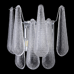 Бра с подвесками из рифленного стекла в форме капель на основании цвета хром Textured Glass варинант исполнения - 4 | Loft Concept в Екатеринбурге