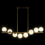 Люстра на штанге с 8-ю белыми шарообразными плафонами Bubble Chandelier варинант исполнения - 1 | Loft Concept в Екатеринбурге