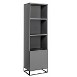 Стеллаж книжный цвета графит с 3-мя открытыми полками и дверкой Strict Lines варинант исполнения - 1 | Loft Concept в Екатеринбурге