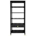 Стеллаж Elsa Dreams Black со стеклянными полками и ящиком варинант исполнения - 7 | Loft Concept в Екатеринбурге