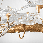 Люстра подвесная с прозрачными стеклянными птичками на ветвях Диаметр 80 см Serip Voa варинант исполнения - 9 | Loft Concept в Екатеринбурге