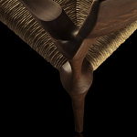 Стул из Ореха с плетеным сидением Kronos Dining Chair Brown варинант исполнения - 4 | Loft Concept в Екатеринбурге