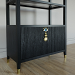 Стеллаж со стеклянными полками Elsa Dreams Black варинант исполнения - 4 | Loft Concept в Екатеринбурге