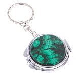 Зеркало брелок карманное двухстороннее из натурального камня Малахит Stone Mirrors варинант исполнения - 4 | Loft Concept в Екатеринбурге