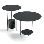 Дизайнерский круглый кофейный стол из металла с мраморным декором PANNA COTTA Coffee Table варинант исполнения - 8 | Loft Concept в Екатеринбурге