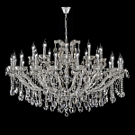 Люстра подвесная двухъярусная с 30-ю лампочками и прозрачными хрустальными подвесками на хромированном основании Crystal lamps варинант исполнения - 2 | Loft Concept в Екатеринбурге