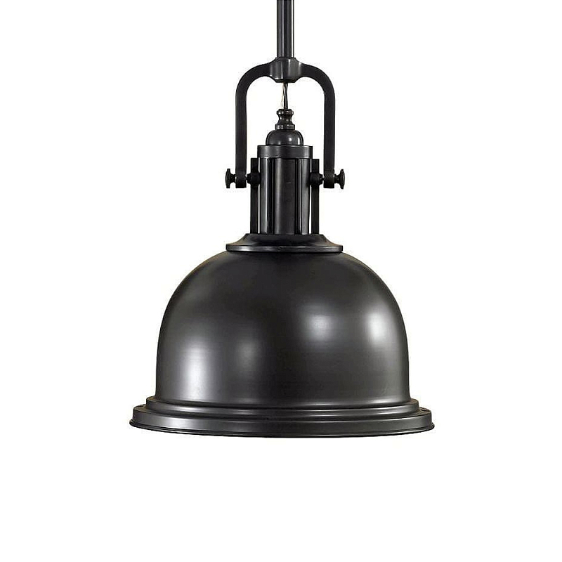Подвесной светильник в индустриальном стиле с черным металлическим купольным плафоном Feiss Черный в Екатеринбурге | Loft Concept 