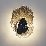 Бра с волнообразным стеклянным плафоном и вставкой из мрамора Liquid Stone варинант исполнения - 13 | Loft Concept в Екатеринбурге