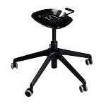 Стул с мягкой синей обивкой из велюра и подъемно-поворотным механизмом на черных колесиках Harper Blue варинант исполнения - 4 | Loft Concept в Екатеринбурге