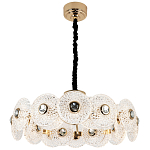 Люстра с декором из круглых рельефных пластин из хрусталя Decorative Glass Discs Chandelier 82 варинант исполнения - 2 | Loft Concept в Екатеринбурге