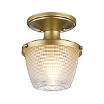 Потолочный светильник для ванных комнат с плафоном из прессованного фактурного стекла Quoizel варинант исполнения - 6 | Loft Concept в Екатеринбурге