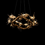 Люстра подвесная с прозрачными стеклянными птичками на ветвях Диаметр 80 см Serip Voa варинант исполнения - 8 | Loft Concept в Екатеринбурге