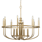  Люстра круглая двухъярусная цвета латунь с 12-ю лампами Kichler варинант исполнения - 1 | Loft Concept в Екатеринбурге