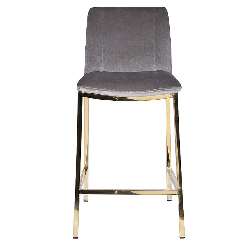 Стул барный с обивкой из велюра Velor Bar Stools Черный Серый Стул барный с обивкой из велюра Velor Bar Stools Черный Серый в Екатеринбурге | Loft Concept