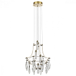 Люстра подвесная из металла с хрустальными подвесками прозрачного цвета Quasar 41 варинант исполнения - 2 | Loft Concept в Екатеринбурге