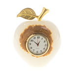 Часы настольные в виде яблока из натурального камня Оникс Stone Clock варинант исполнения - 5 | Loft Concept в Екатеринбурге